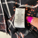 Plaid Bleach Splatter Button zip-11