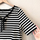 Striped Bow Tee-5