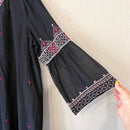 V-Neck Embroidered Flare Dress-5