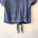 Linen Tie Front Button Up Top-9