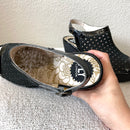 Perforated Wedge Sandals-9