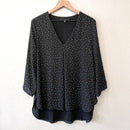 Polka Dot V-Neck Blouse-2