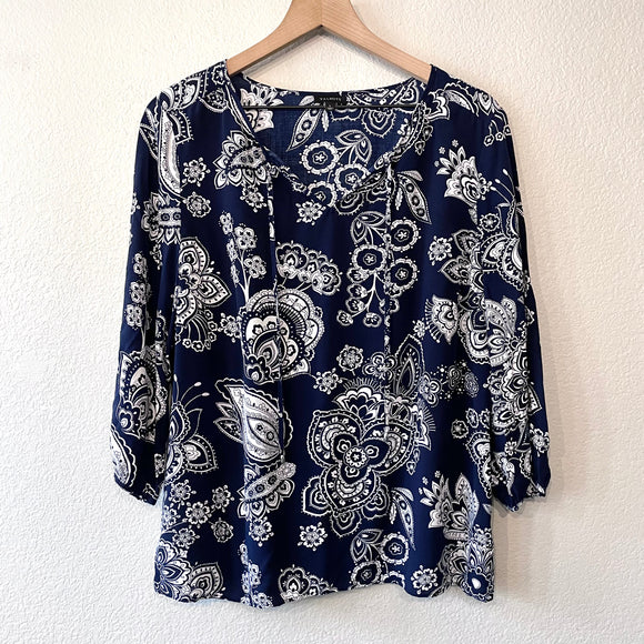 Paisley Tie Front Top
