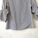 Striped Bow Sleeve Top-6