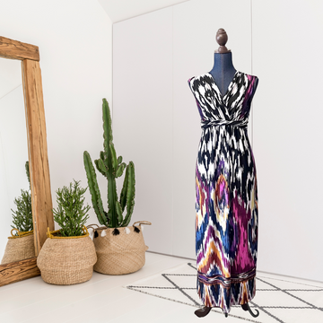 Ikat Stretch Maxi Dress