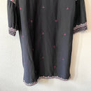 V-Neck Embroidered Flare Dress-9
