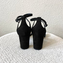 Suede Ankle Wrap Heels-5