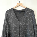 Polka Dot V-Neck Blouse-3