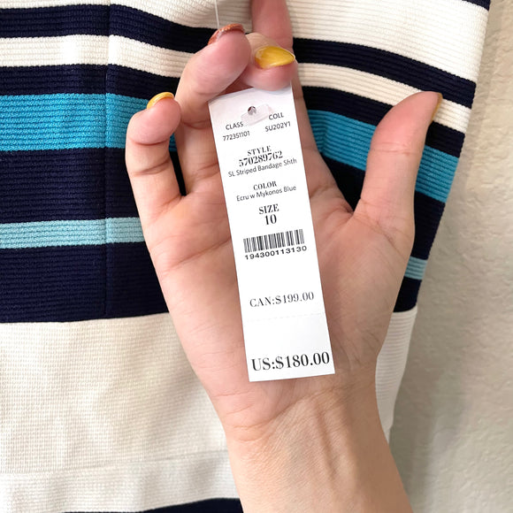 Ribbed Striped Sheath Dress
