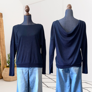Ribbed Draped Back Top