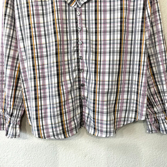 Plaid Bell Sleeve Button Up