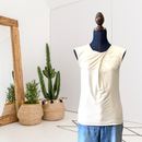 Tucked Crossover Neck Top-1