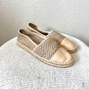 Open Knit Leather Espadrille Flats-1