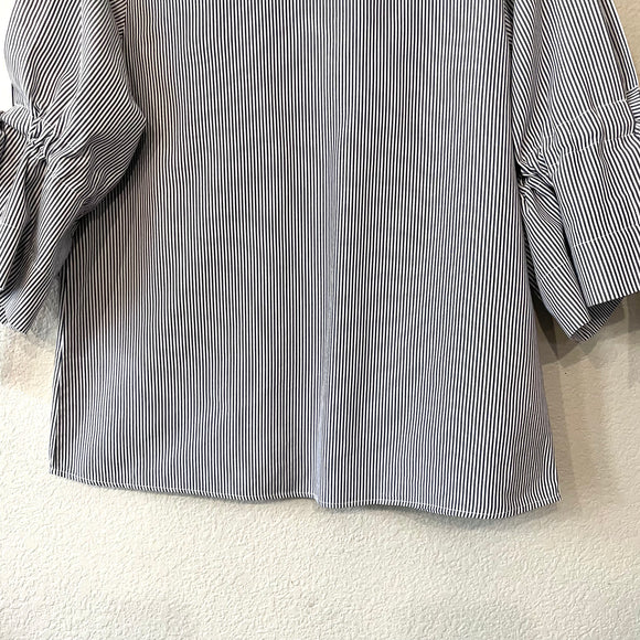 Striped Bow Sleeve Top