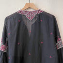V-Neck Embroidered Flare Dress-8