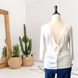 Deep V-Neck Cardigan