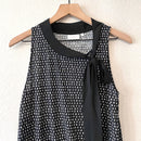 Polka Dot Bow Tie Neck Top-3