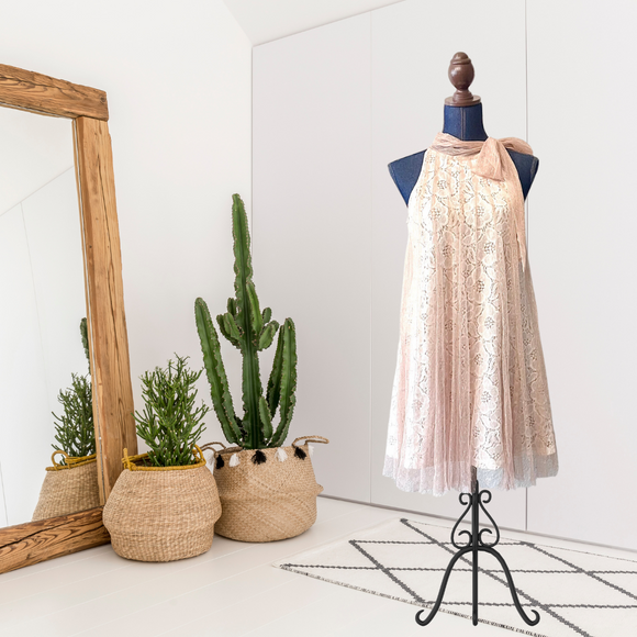 Lace Tulle Overlay Dress