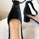 Suede Low Block Heel-9