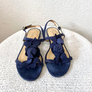 3D Floral Suede Sandals-2