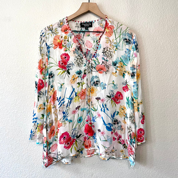 Floral Peasant Top