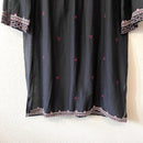 V-Neck Embroidered Flare Dress-6