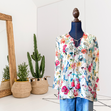 Floral Peasant Top