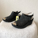 Perforated Wedge Sandals-5