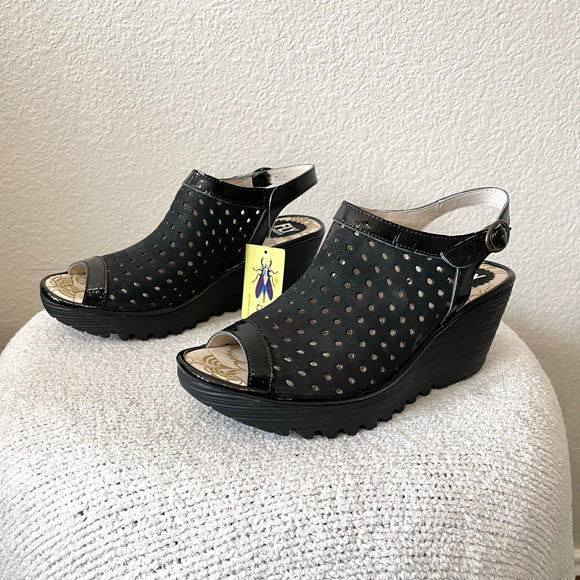 Perforated Wedge Sandals