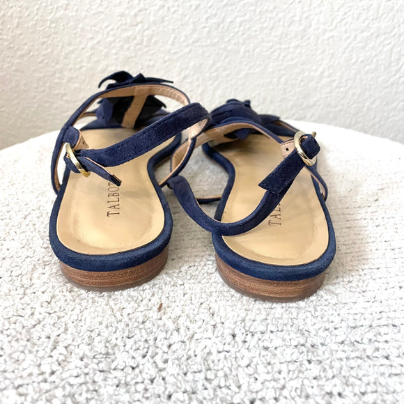 3D Floral Suede Sandals