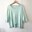 Pointelle Cross Front Hem Sweater-2