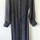 Sheer Button Down Midi Dress-5
