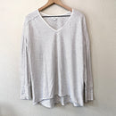 Striped Lace V-Neck Tee-2