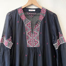 V-Neck Embroidered Flare Dress-3