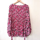 Floral Accordion Pleated Blouse-8