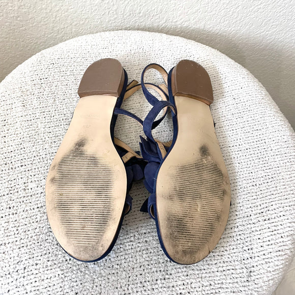 3D Floral Suede Sandals