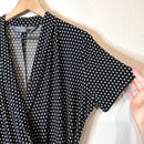 Polka Dot Faux Wrap Dress-5