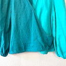 Swiss Dot Color Block Wrap Top-7