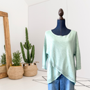 Pointelle Cross Front Hem Sweater-1