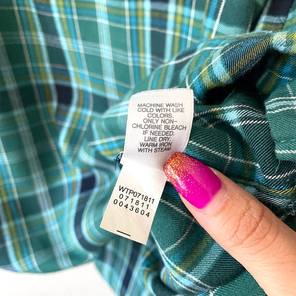 Plaid Popover Blouse