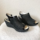 Perforated Wedge Sandals-6