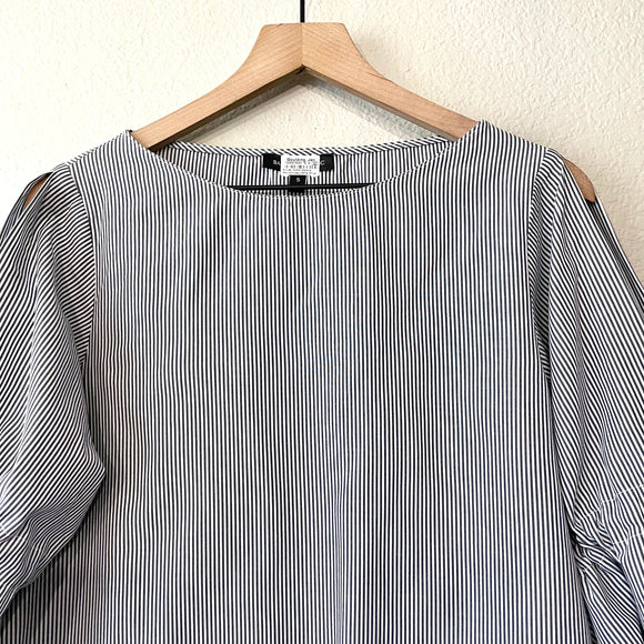 Striped Bow Sleeve Top