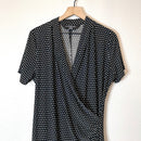 Polka Dot Faux Wrap Dress-3