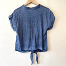 Linen Tie Front Button Up Top-7