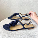3D Floral Suede Sandals-6