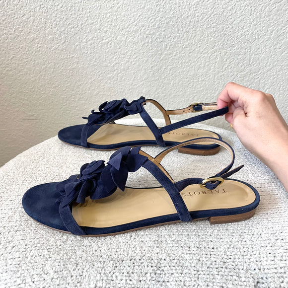 3D Floral Suede Sandals
