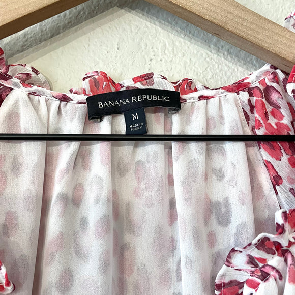 Leopard Ruffle Sleeve Top