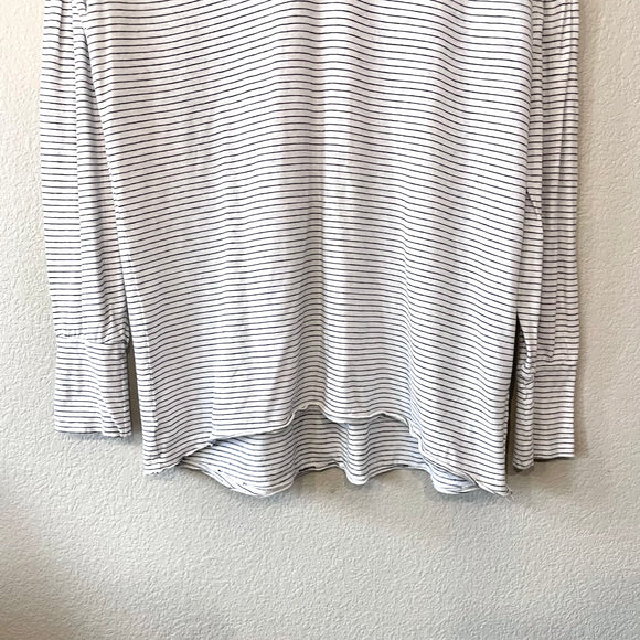Striped Lace V-Neck Tee