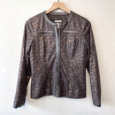 Leopard Faux Leather Trim Jacket-2