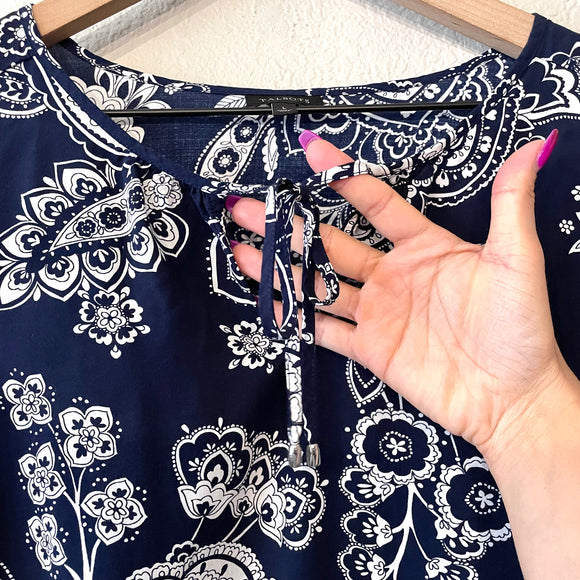 Paisley Tie Front Top